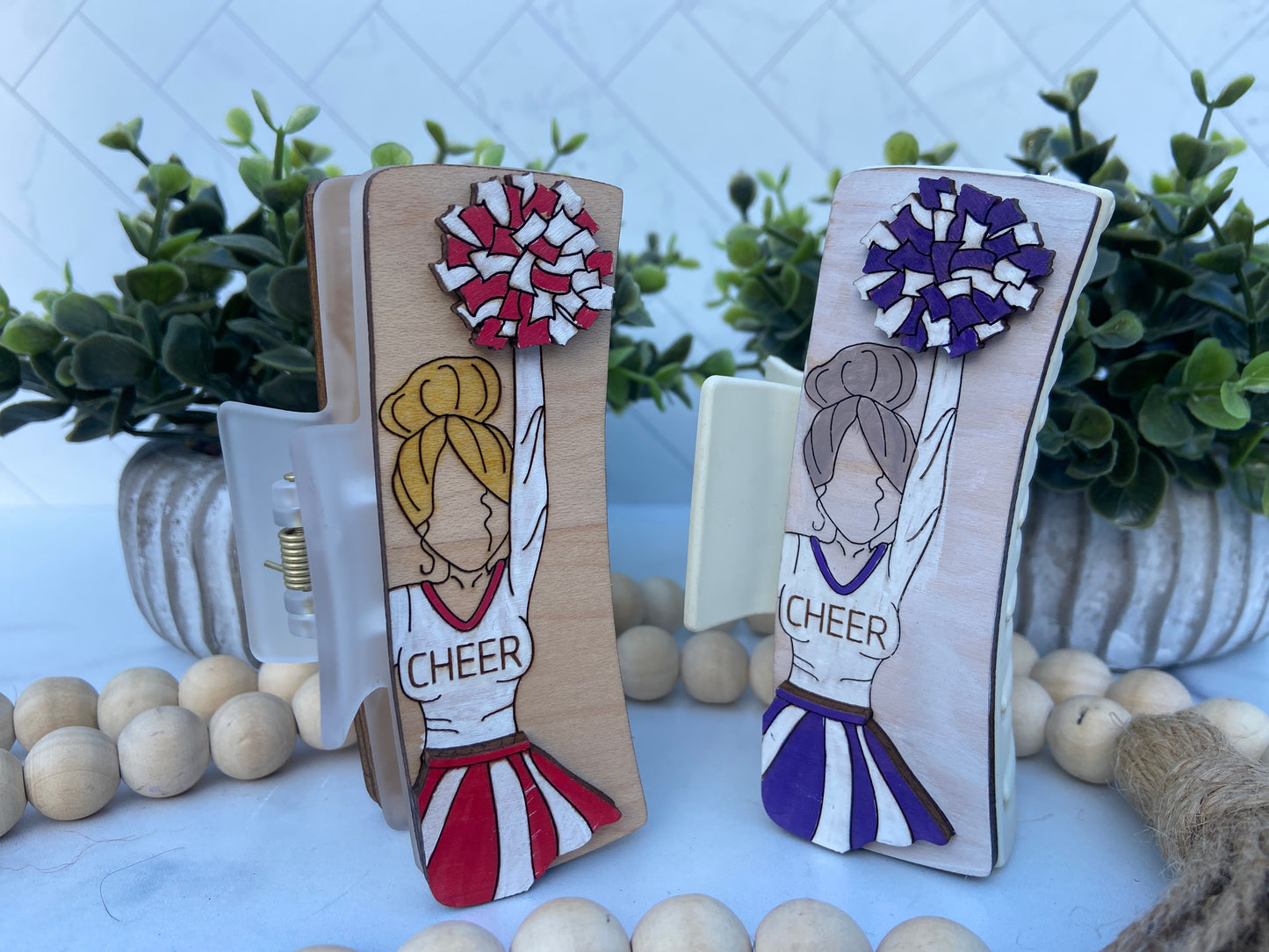Cheer Hair Clips 2 sizes!
