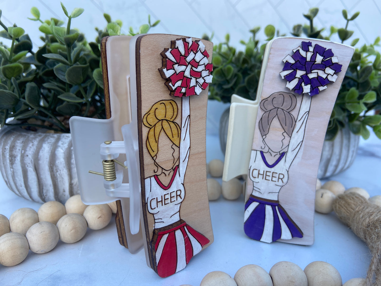 Cheer Hair Clips 2 sizes!