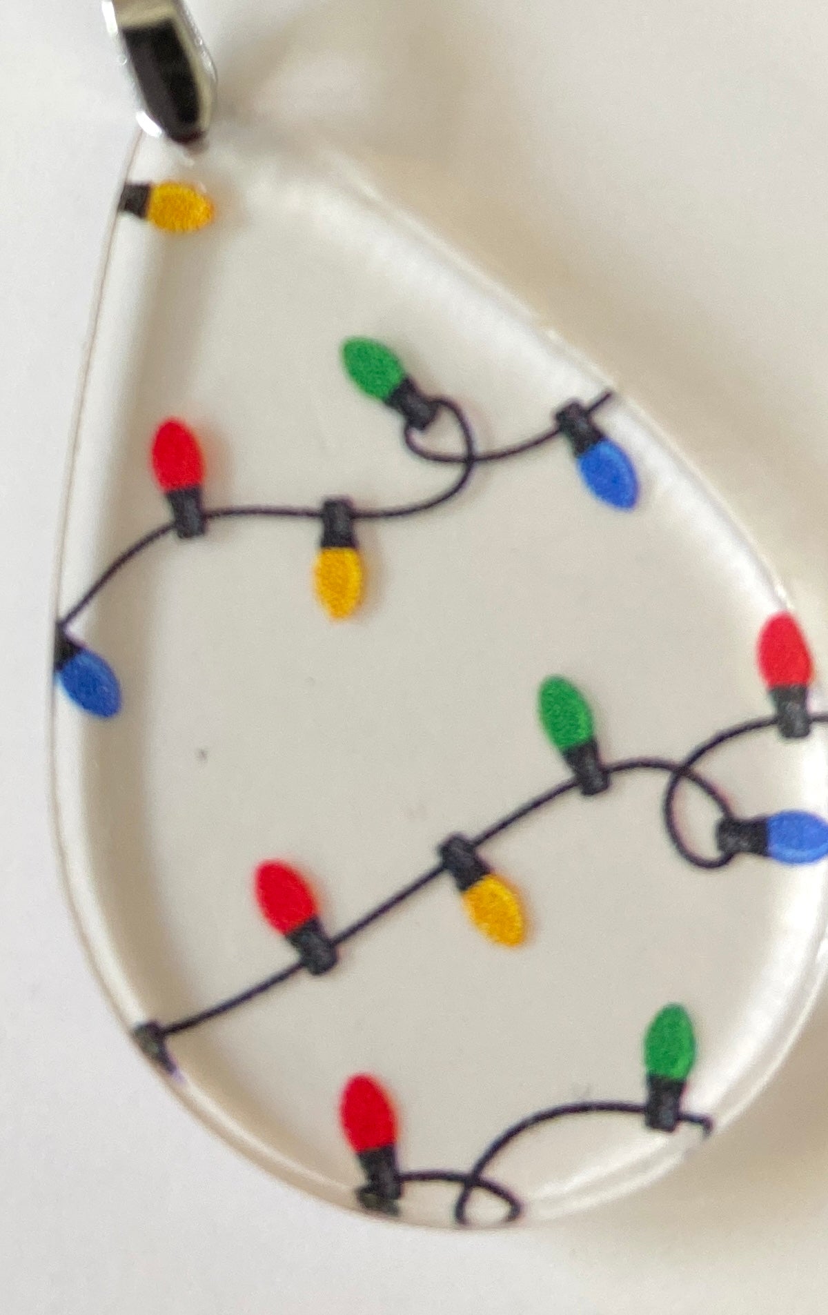 Clear Acrylic Christmas Lights Earrings