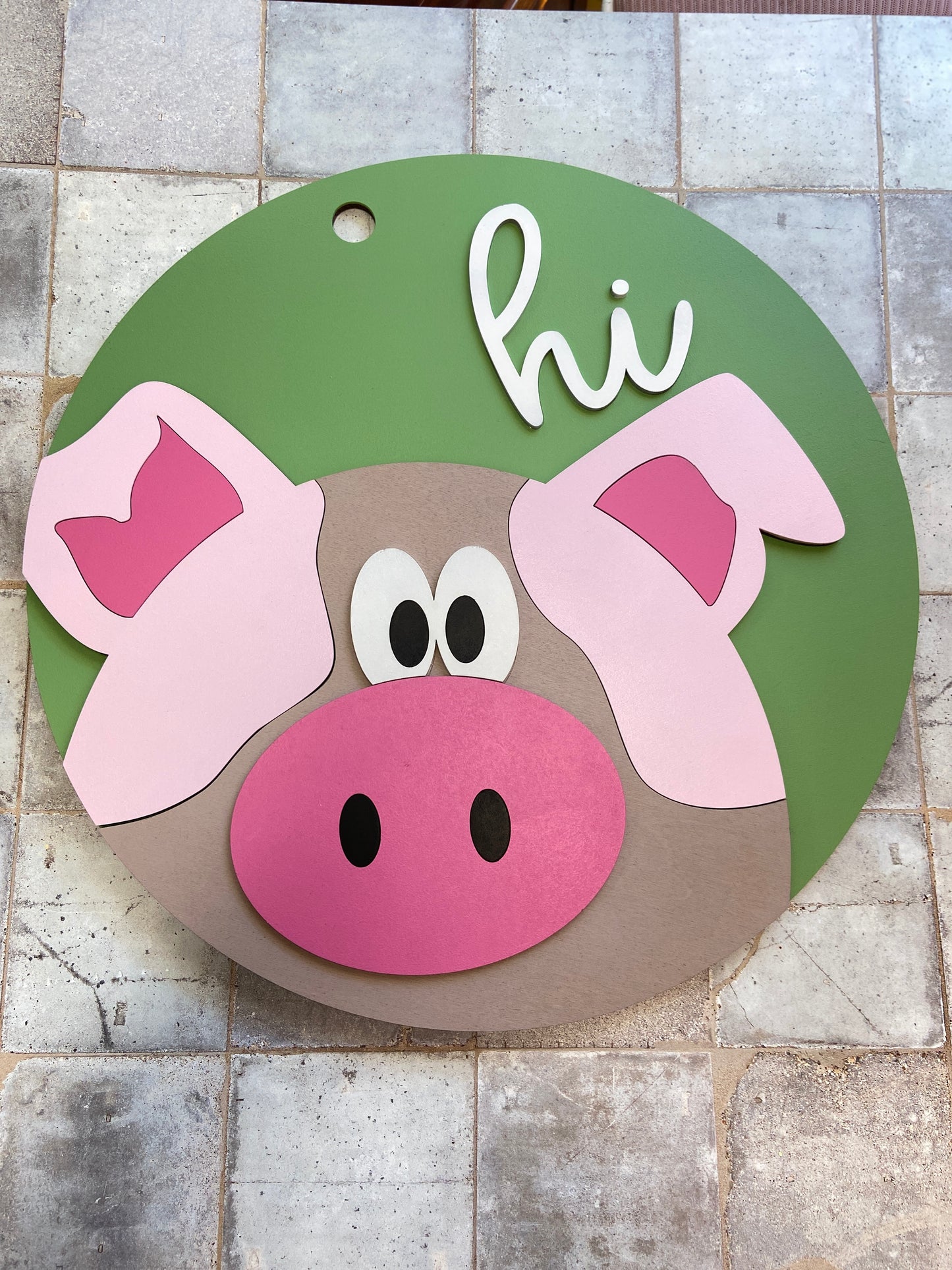 Hello Pig Door Hanger