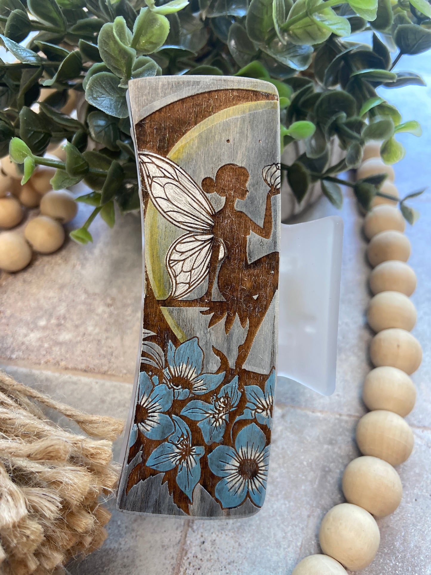 Fairy on Moon Hair Clip