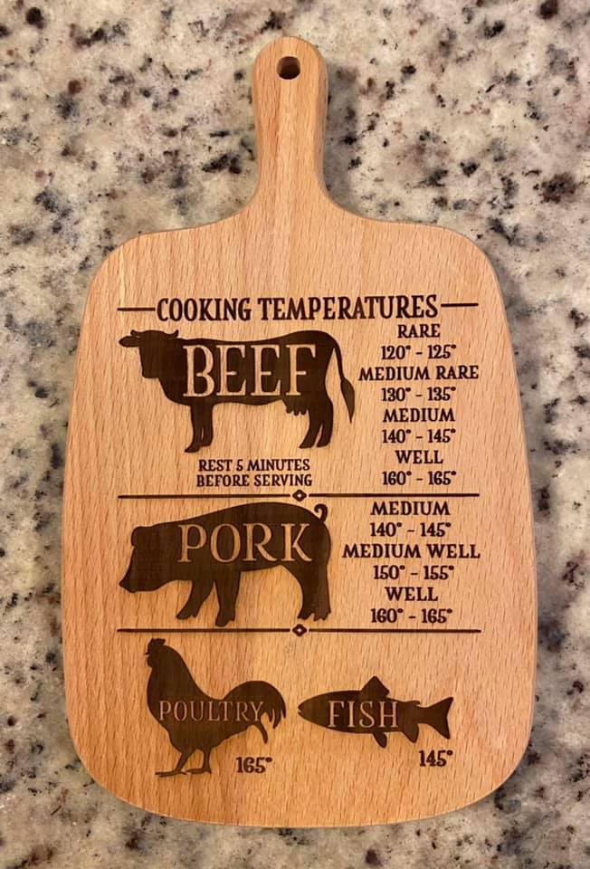 Small engraved Beechwood cutting board
