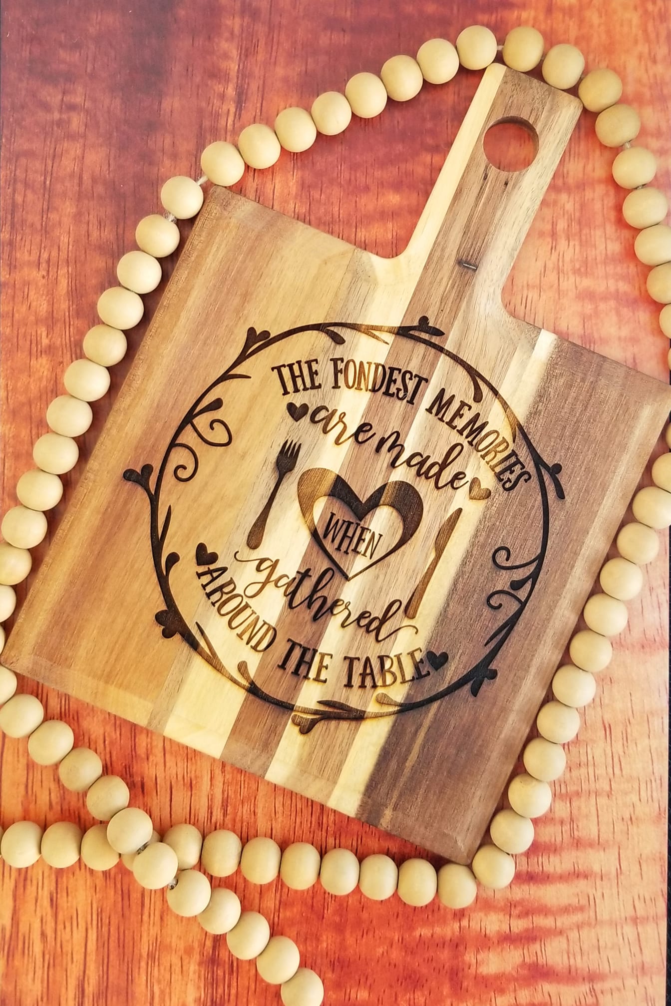 Small engraved Beechwood cutting board