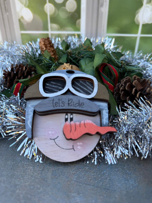 Snowman Let's Ride Ornament