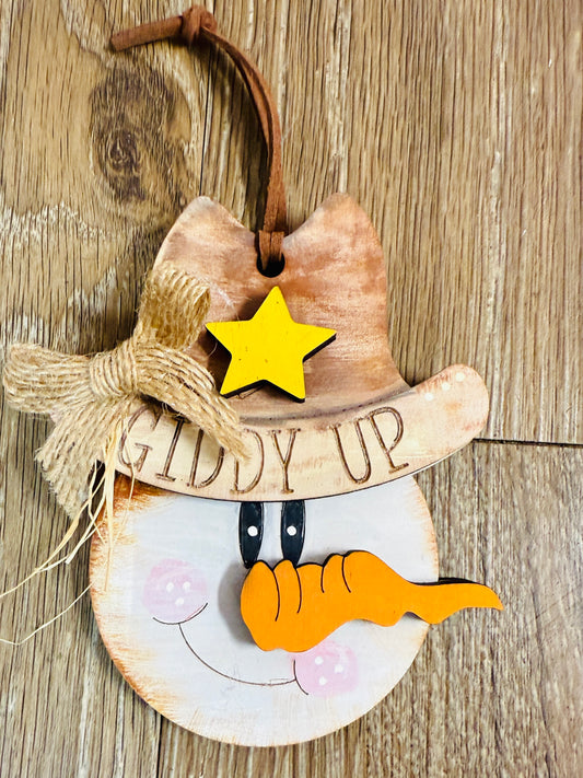 Snowman Giddy Up Ornament