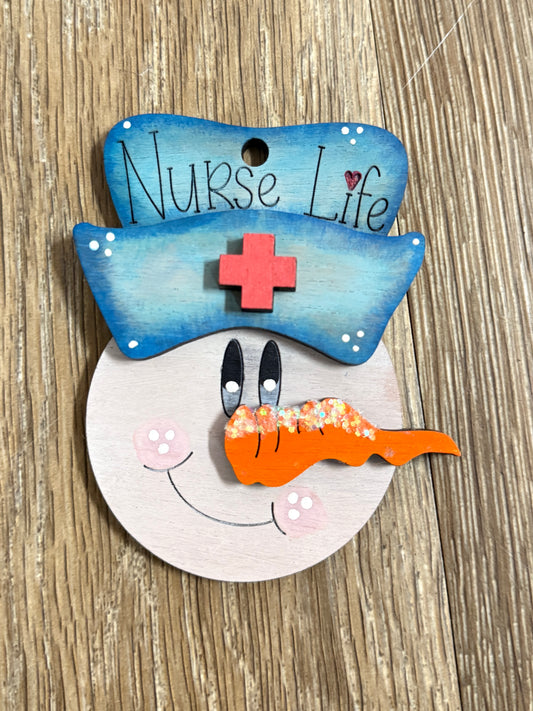 Snowman Nurse Ornament