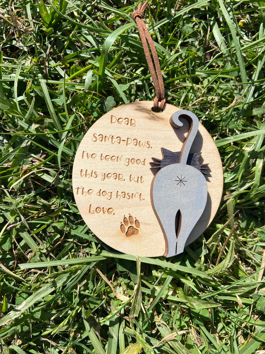 Cat Santa Paws Christmas Ornament