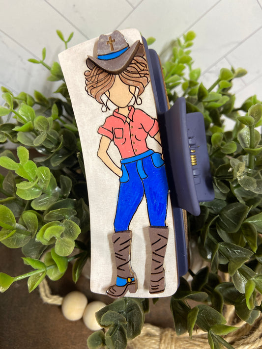Cow Girl Hair Clip