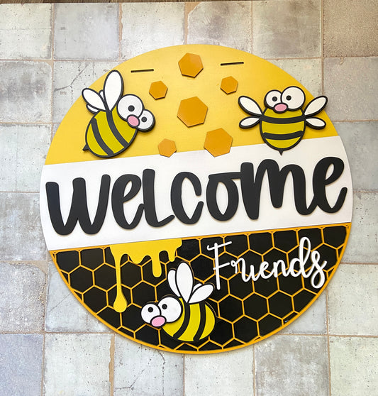 Bee Hello Friends Door Hanger