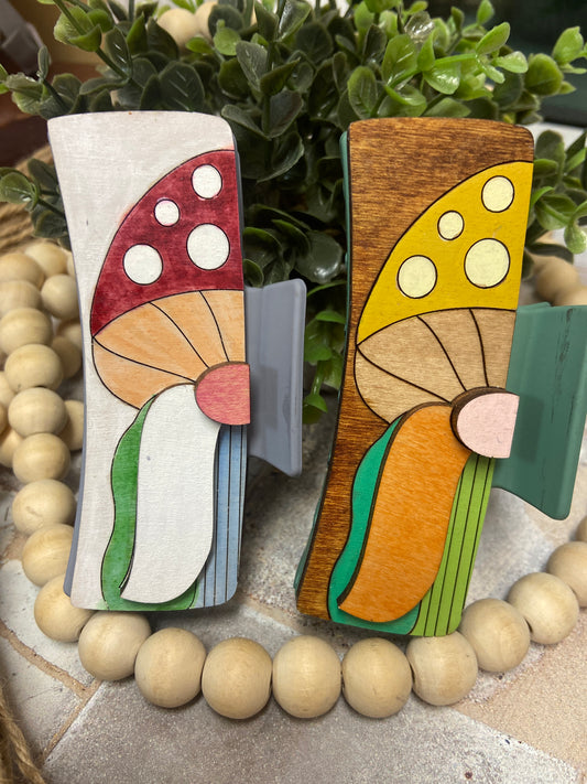 Mushroom Gnome Hair Clip