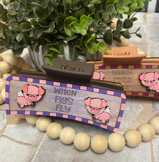Pigs Fly Hair Clip