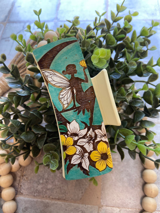 Fairy on Moon Hair Clip
