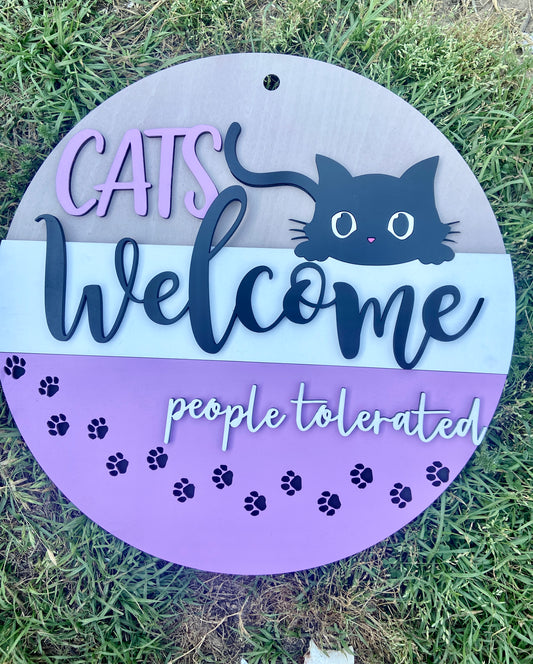 Cats Welcome Sign