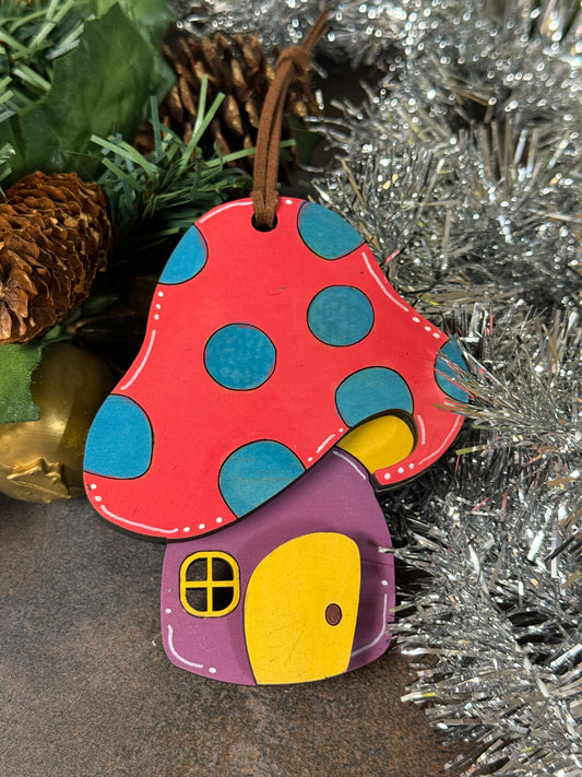 Mushroom House Ornament