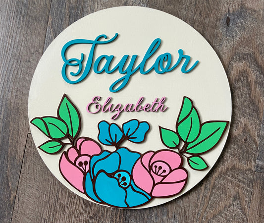 Personalized Poppy Flower Sign