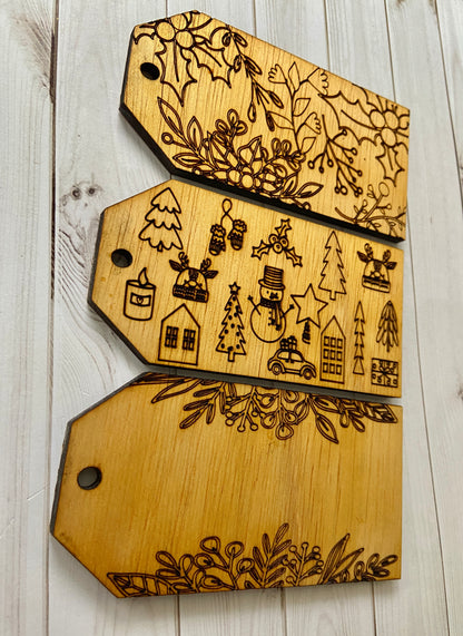 Laser Engraved and Personalized Wooden Tags