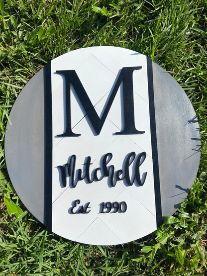 Herringbone Monogram Plaque