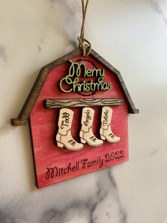 Barn N Boot Personalized Ornament