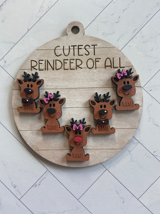 Reindeer Family Ornament-Personalized